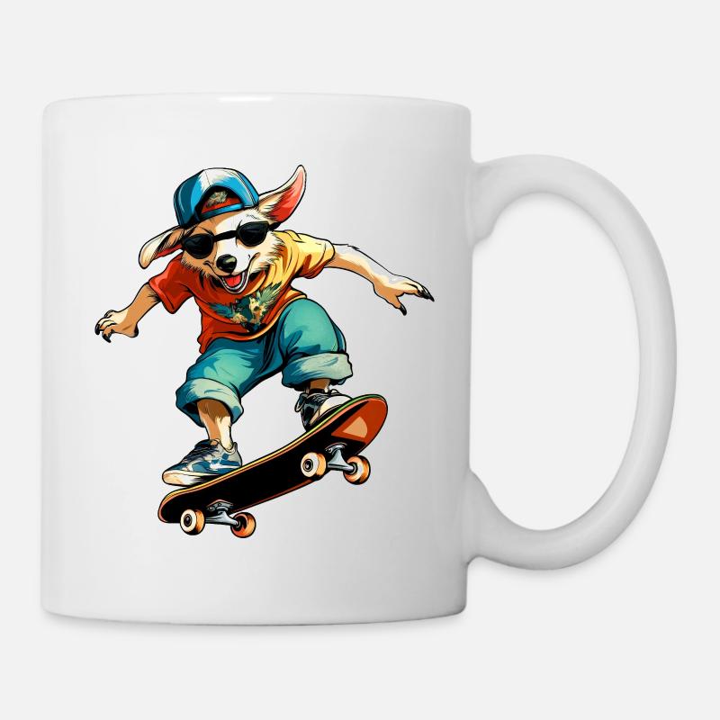 Australian Shepherd Skateboard - Hund - Tasse - Weiß