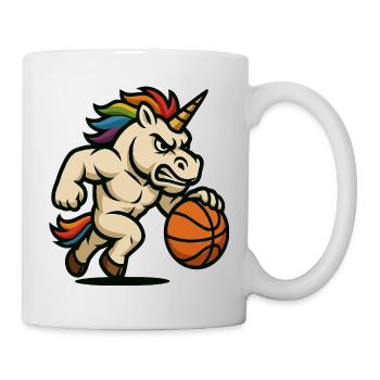 Rainbow Unicorn Basketball - Mug - white - Right