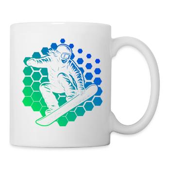 Frisches Snowboard Motiv für Snowboard - Tasse - Weiß - Rechts