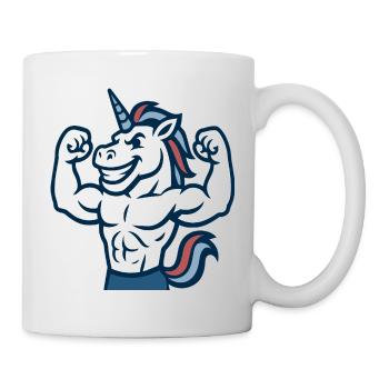 Mascotte Power Flex de la Salle de Sport Souriante - Mug blanc - blanc - Droite