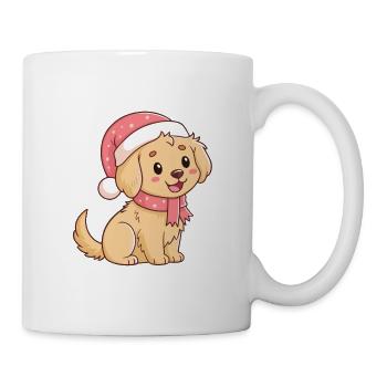 Weihnachts-Golden Retriever-Welpe - Tasse - Weiß - Rechts