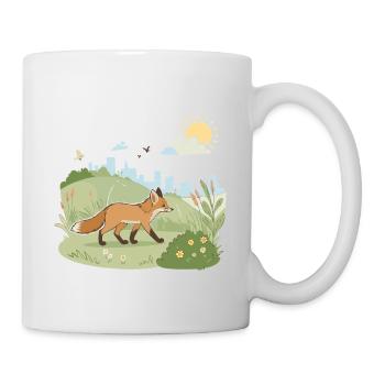 Fuchs auf der Wiese in der Sonne - Tasse - Weiß - Rechts