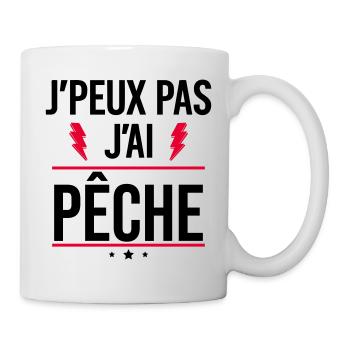 Ich kann nicht, ich habe gefischt, humorvolles Angeln. - Tasse - Weiß - Rechts