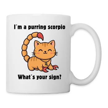 Signe du zodiaque Chat Scorpion – Chat Scorpion mignon - Mug blanc - blanc - Droite