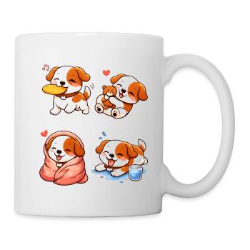 Adorable and Tender Cartoon Puppies - Mug - white - Right