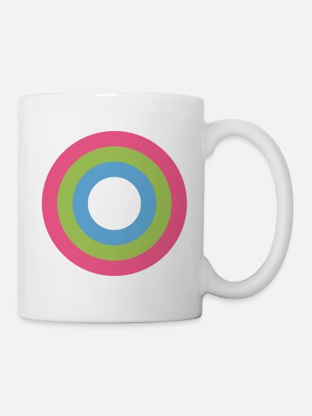 Konzentrische Ringpalette LGBTQ polysexuell - Tasse - Weiß