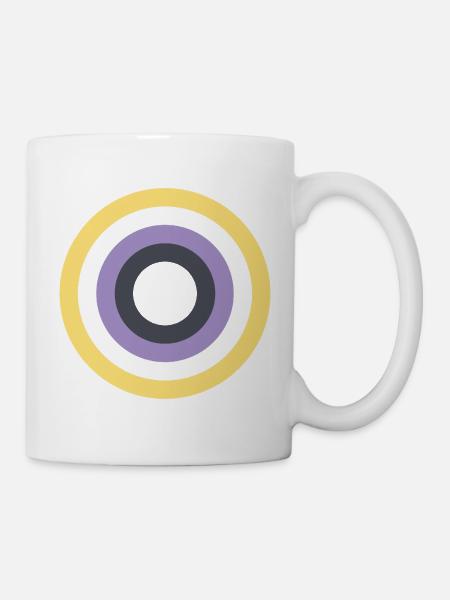 Konzentrische Ringpalette LGBTQ Non-Binär - Tasse - Weiß