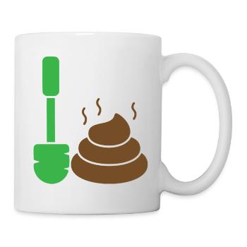 Marqueur vert rencontre émoticon de caca - Mug blanc - blanc - Droite