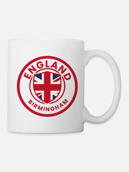 Birmingham-England-Emblemflagge - Tasse - Weiß