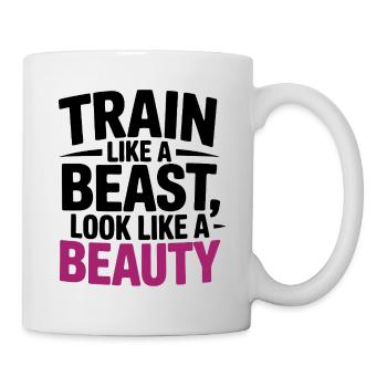 Train like a beast, look like a beauty - Mug - white - Right