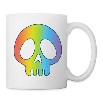 Mehrfarbiger Schädel - Tasse - Weiß - Rechts