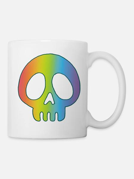 Mehrfarbiger Schädel - Tasse - Weiß