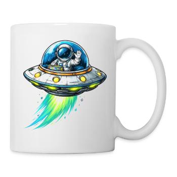 UFO-Astronaut im Funkenflug - Tasse - Weiß - Rechts