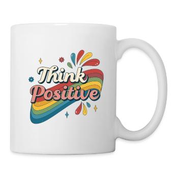 Pense Positive Arc en Ciel - Mug blanc - blanc - Droite