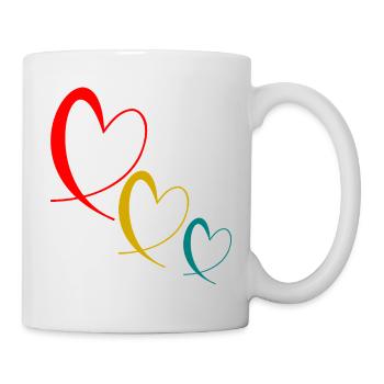HERZ. VALENTINSTAG. HERZ. ICH LIEBE DICH. ICH LIEBE - Tasse - Weiß - Rechts