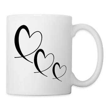 HERZ. VALENTINSTAG. HERZ. ICH LIEBE DICH. ICH LIEBE - Tasse - Weiß - Rechts