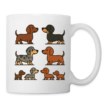 Dachshund Quartet Illustrationspaket - Tasse - Weiß - Rechts