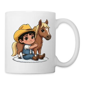 Kleiner Cowboy und Pferdefreund - Tasse - Weiß - Rechts
