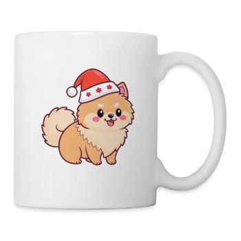 Pomeranian Dog Festive Weihnachtshut - Tasse - Weiß - Rechts