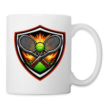Emblème du Bouclier de Tennis Enflammé - Mug blanc - blanc - Droite