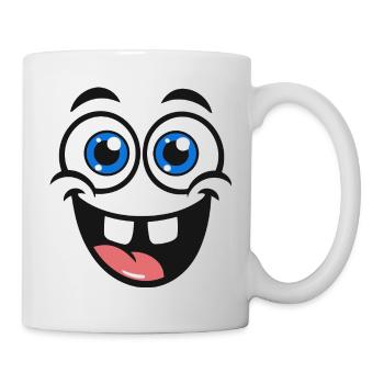 Naughty Cartoon Face – One Eye & Tongue Out - Mug - white - Right