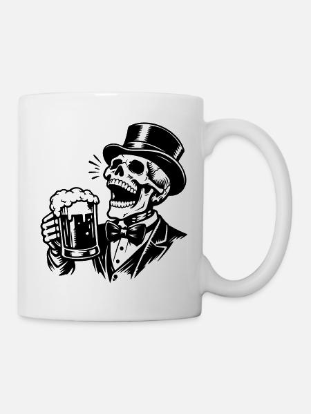 Bräutigam Junggeselle Bier Skelett - Tasse - Weiß