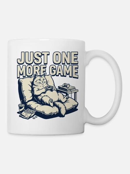 Juste une dernière partie de salon des chats - Mug blanc - blanc
