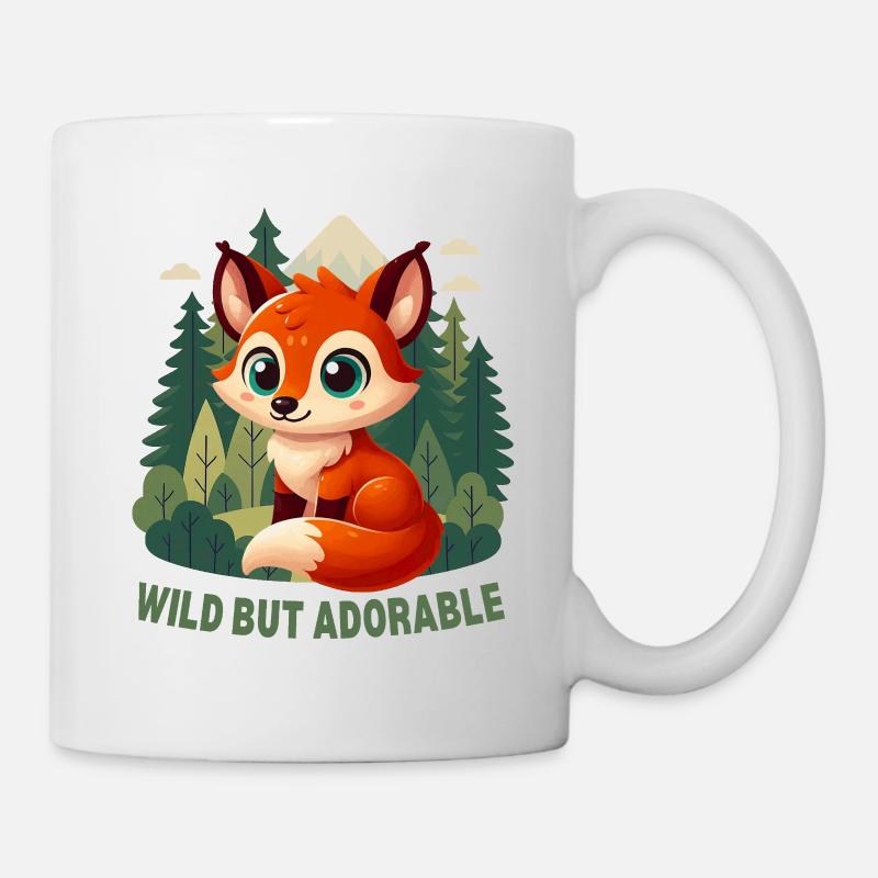 Cute Fox in the Forest - Mug - white