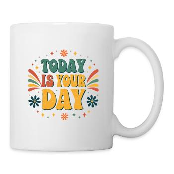 Aujourd'hui c'est ton jour coloré - Mug blanc - blanc - Droite