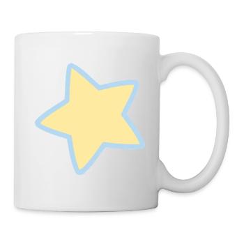 Pastel star with blue outline - Mug - white - Right