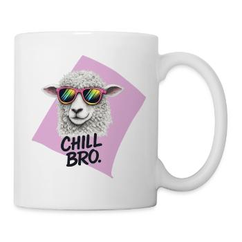Chill Bro Schaf mit Sonnenbrille - Tasse - Weiß - Rechts