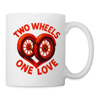 Two Wheels One Love - Motorcycle - Biker - Mug - white - Right
