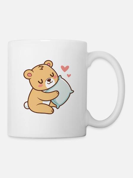 Weicher Kuschel-Teddybär - Tasse - Weiß
