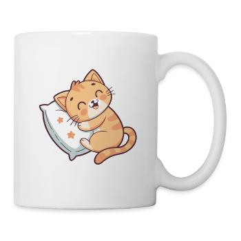 Chaton Doux sur Oreiller Étoilé - Mug blanc - blanc - Droite