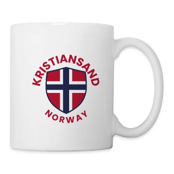 Emblème du bouclier de Norvège de Kristiansand - Mug blanc - blanc - Droite