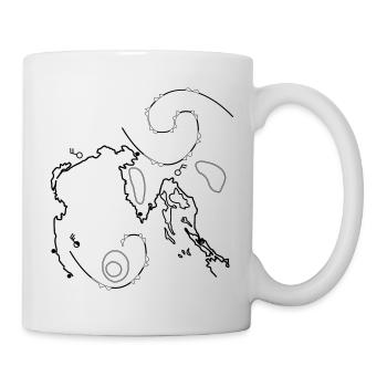 Seekarte Wetterkarte Landkarte Wasserstraße Tonnen - Tasse - Weiß - Rechts