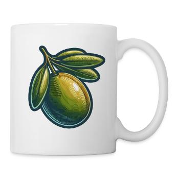 Vintage-Botanische Olive - Tasse - Weiß - Rechts