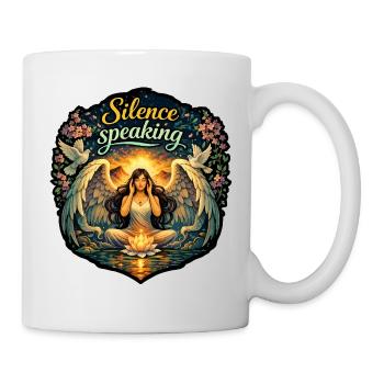 Silence Speak: Angel Meditation - Tasse - Weiß - Rechts