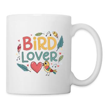 Bird Lover Feather and Heart - Mug - white - Right