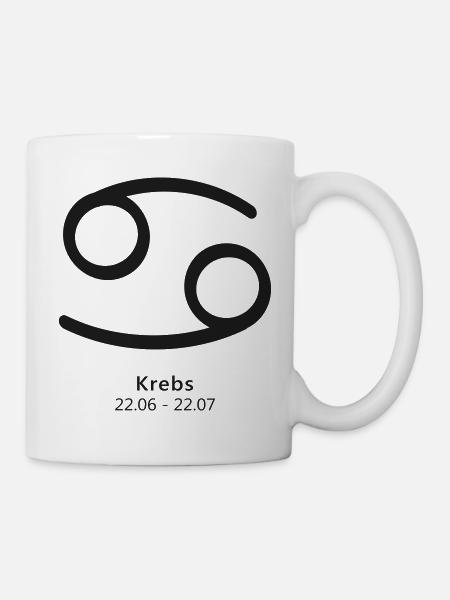 Krebs Crab Sternzeichen Symbol Kosmos - Tasse - Weiß