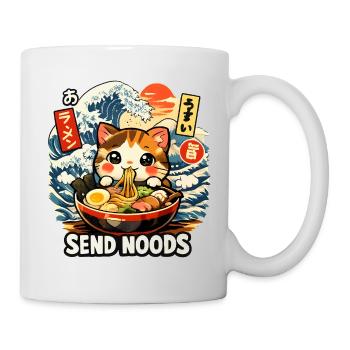 Japan Cat Ramen Noodle Retro Wave Motif - Mug - white - Right