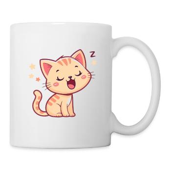 Sleeping Kitten and Pastel Stars - Mug - white - Right