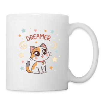 Chat rêveur pastel et étoiles - Mug blanc - blanc - Droite
