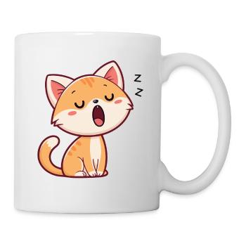 Pastell-Schlafkätzchen - Tasse - Weiß - Rechts