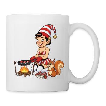 Leprechaun-Mädchen backt Pilze - Tasse - Weiß - Rechts