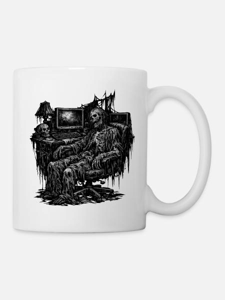 Monday morning in the office: Rotting on the laptop - Mug - white