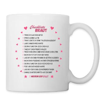 Bridal Checklist Pink - Mug - white - Right