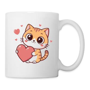 Kawaii Heart Cat in Love - Mug - white - Right