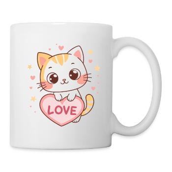Kitten Kawaii Heart Love - Mug - white - Right