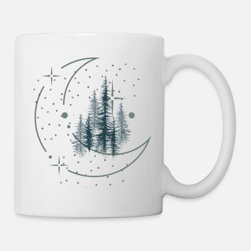 Nachthimmel über dem Wald - Tasse - Weiß